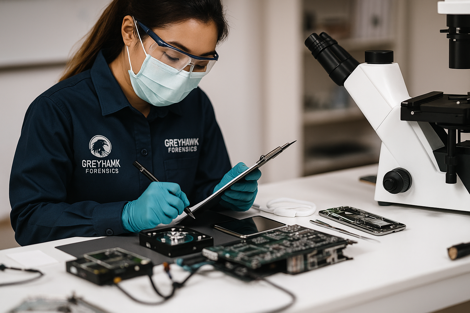 Forensic Technician at Work in Lab