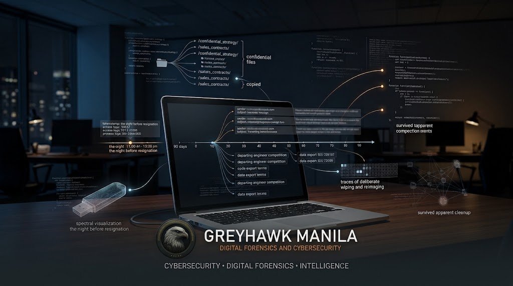Laptop forensic investigation revealing insider data theft and employee activity
